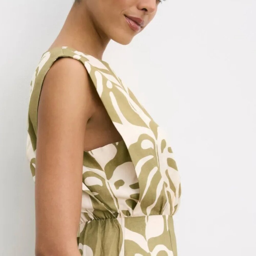 MON RENN Midsummer Palm Mini Dress Size Medium MSRP $189